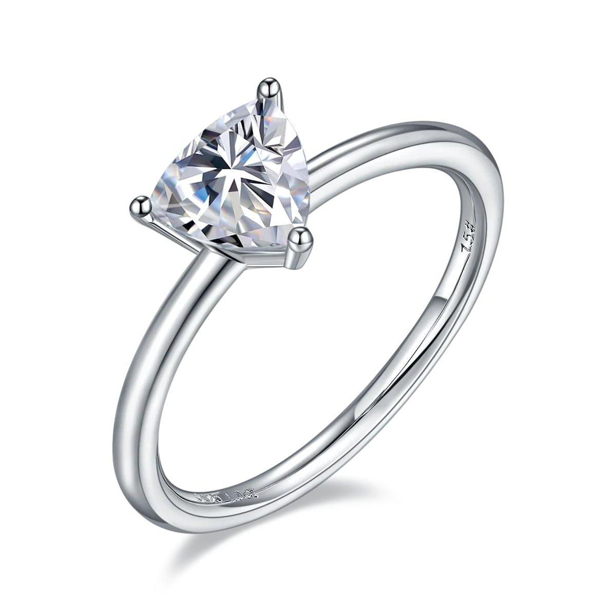 

M90F Hot sale triangle 1ct moissanite diamond jewelry 925 silver white gold plated rings