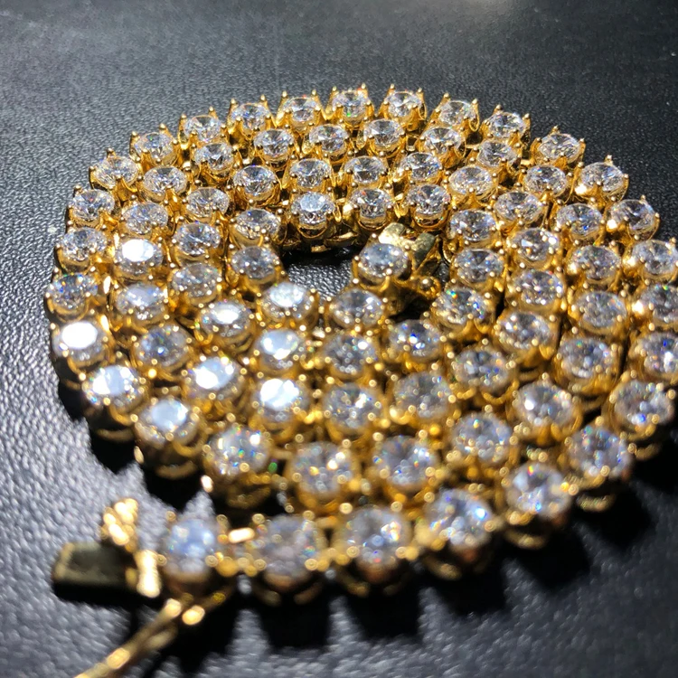 

Wholesale Hip Hop 3A Cz High Quality Diamond Tennis Chain Necklace Jewelry