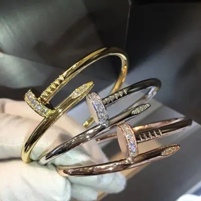 

Famous branded inspired designer bangle screw nail bangle bracelet stainless steel bangle for women gold plated jewelry