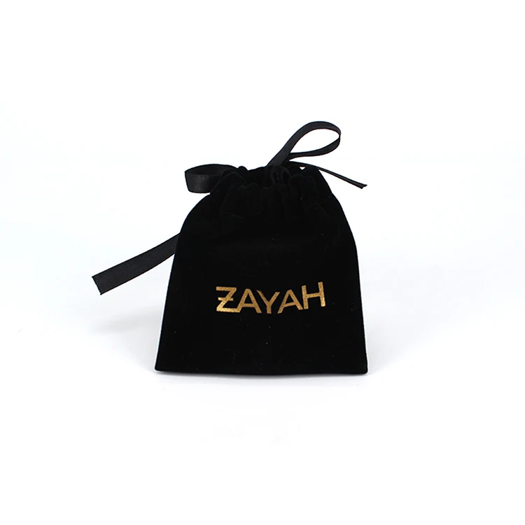 

Black Soft Velvet Jewelry Pouch Custom Logo, Customized