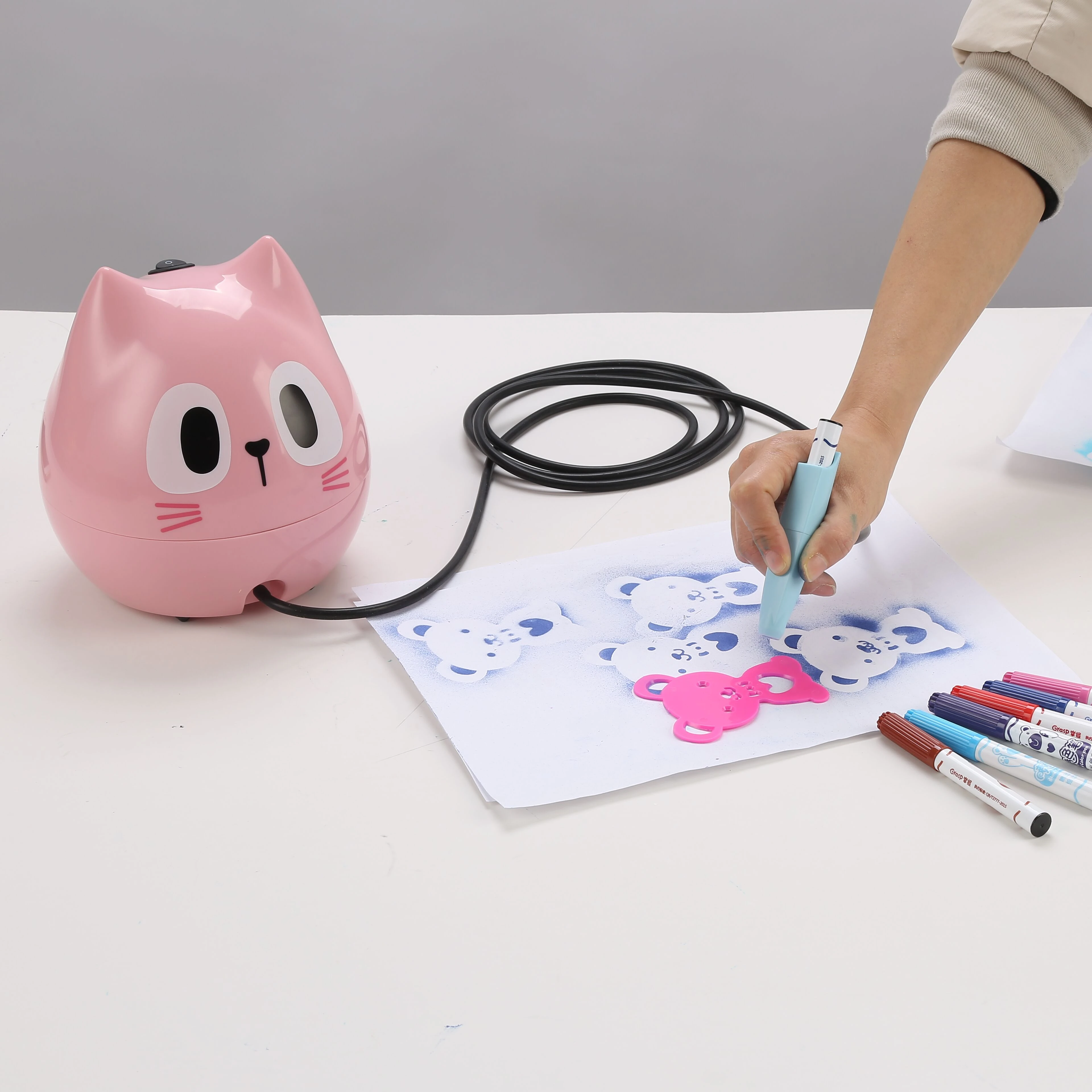 

Hello Kitty cute kids painting Airbrush Air Marker Pen Sprayer System