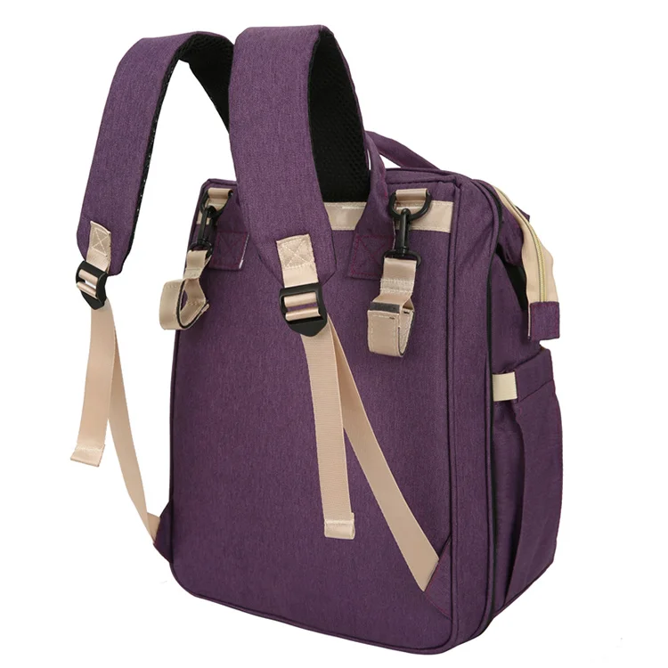 

Hardware double puller design Waterproof private label Maternity nappy bag, Purple