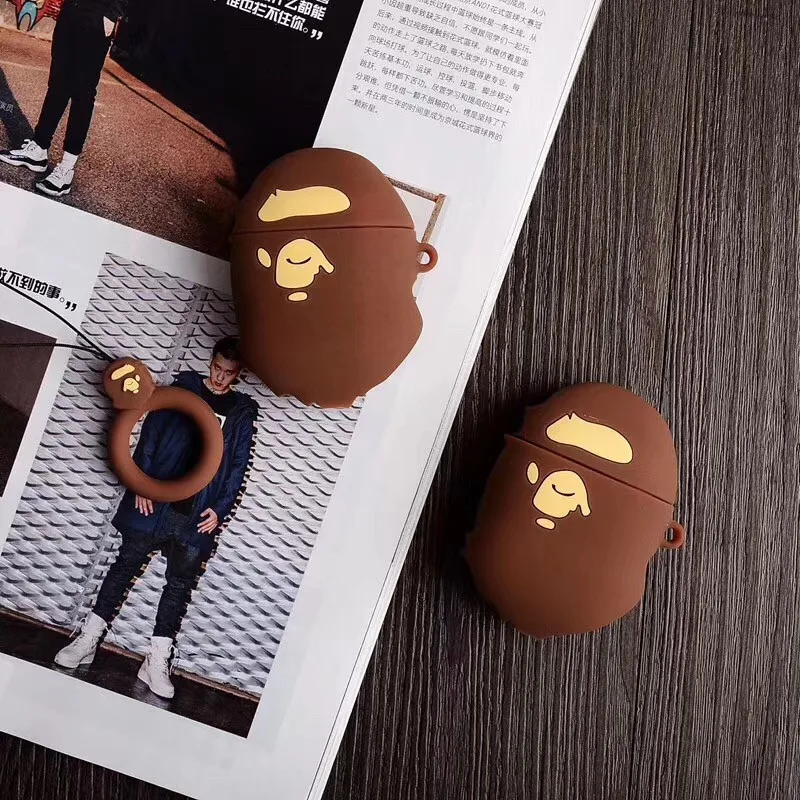 

Accessories for Apple Airpods 3D Bape Ape Design Soft Silicone Cases for Air pod 1/2 Wireless Earphone Custom Protecting Covers