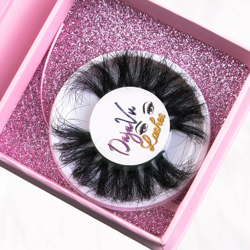 

Customized Packing Handmade Real Mink Eyelash 25mm Wholesale Mink Eyelashes