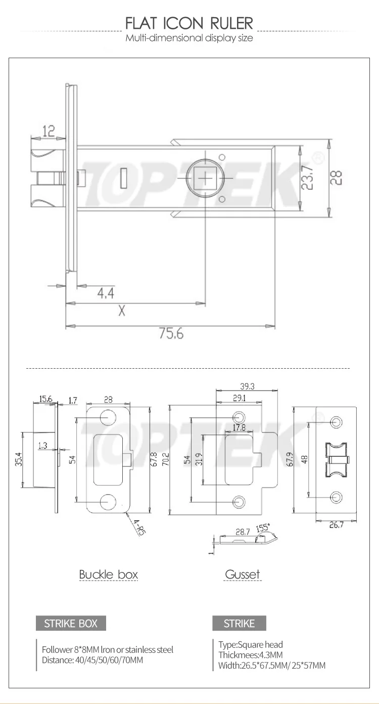 Sample Free Stainless Steel Latch Lock body Aluminum Door Lock Mortise Lock