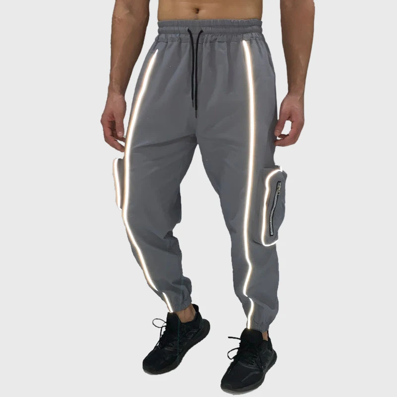 

Wholesale Cotton Reflective Cargo Pants Men's Pants Baggy Pants, Picture color