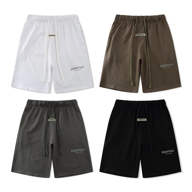 

Men's ESSENTIALS Casual Elastic Waist Cotton Shorts