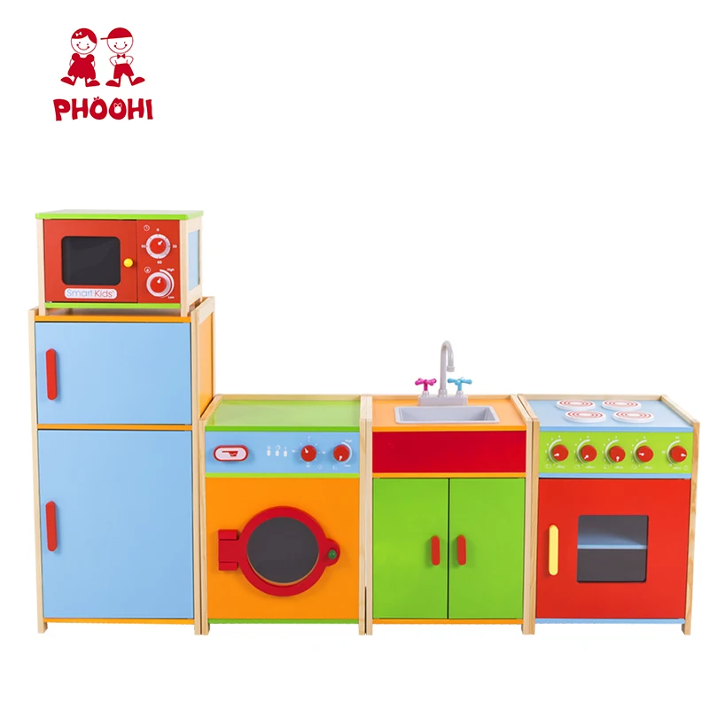 5 Parts Kids Pretend Play Preschool Educational Wooden Big Kitchen Set