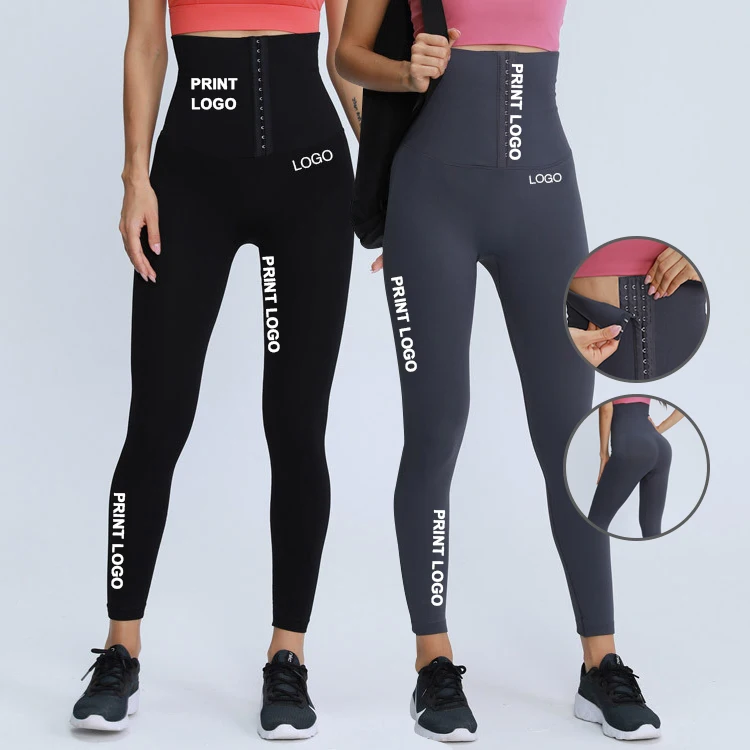 

2021 Custom LOGO Slimming Solid Breathable Butt Lifter Tummy Pants Shaper waist trainer leggings, Grey, black