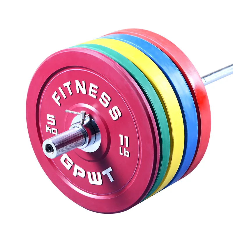 

Gym barbell color rubber weight plate lbs weightlifting