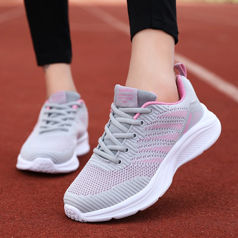 

big size 35-41 Ladies Breathable lightweight Women's sneakers 2021 Knitted mesh women running Walking comfortable fitness shoes