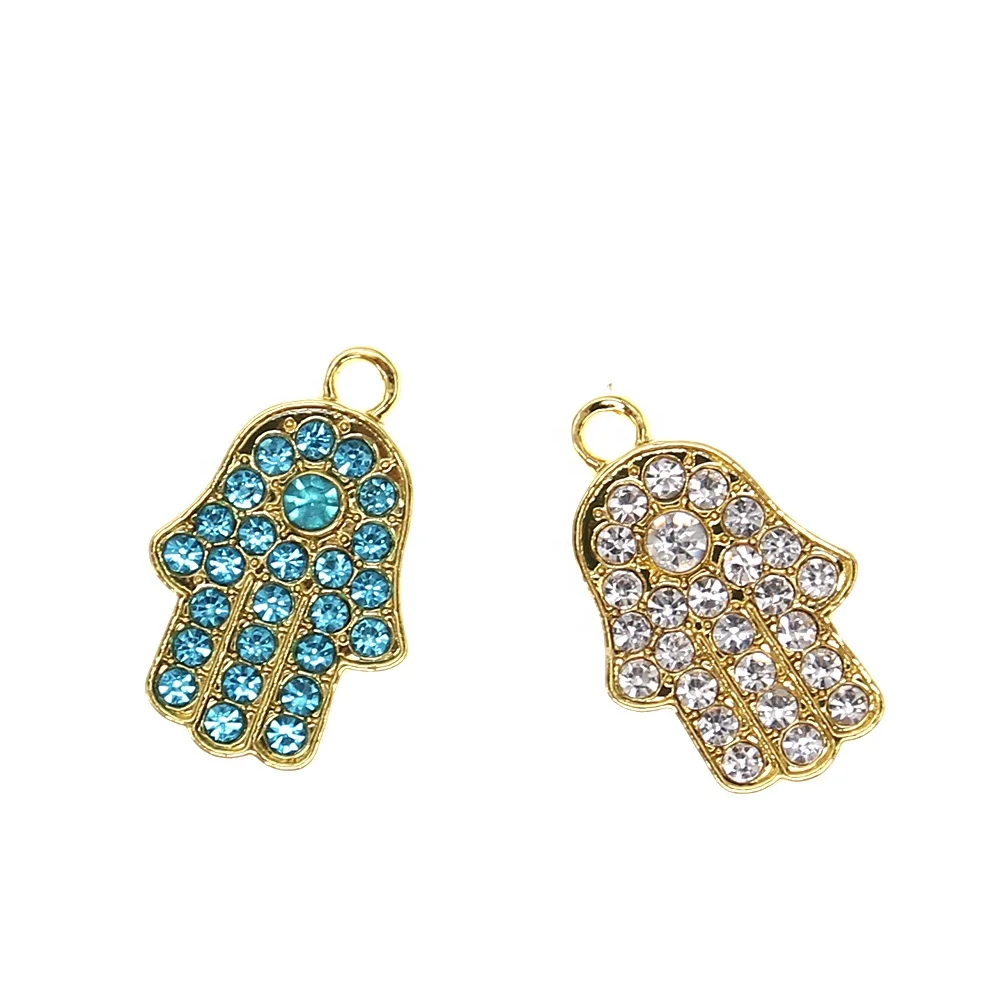 

Cute Mini Rhinestone Crystal Hamsa Hand Shape Baby Pin Charms For Kids, Various, as your requsts
