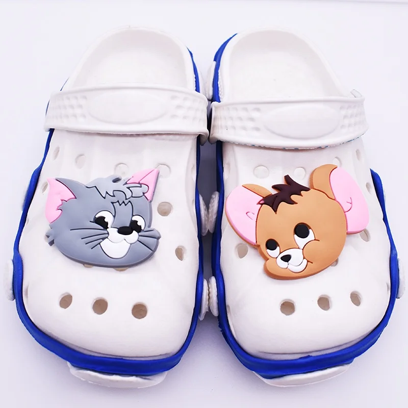 

BXH-01Big Size Cat and Mouse PVC Rubber Shoe Charms Buckles Accessories For Clog Shoes, As picture