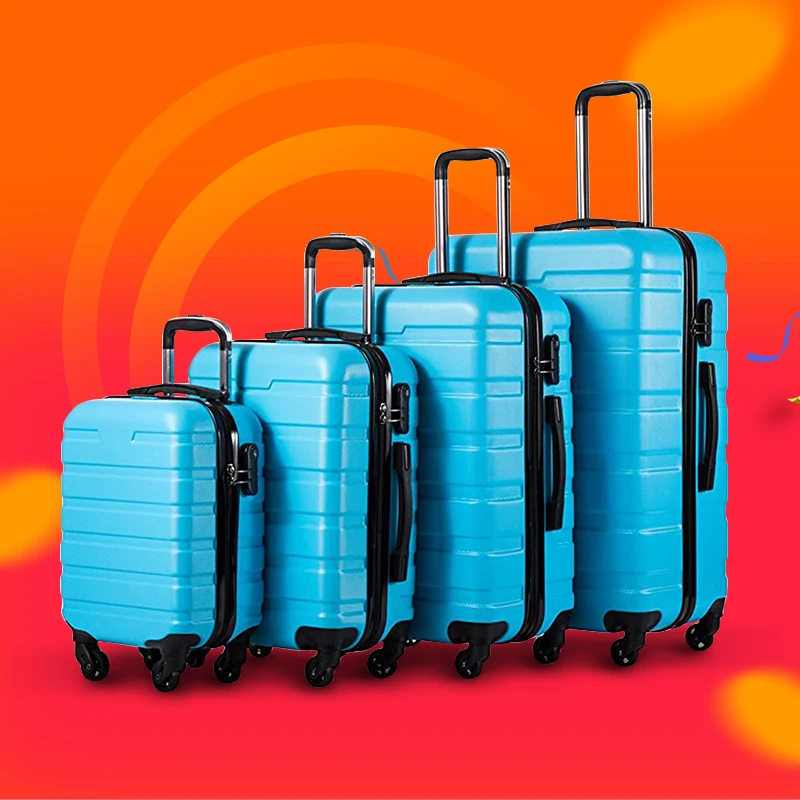 
Custom high quality abs trolley hand travelling bags luggage belt set travel bags 20 inch 