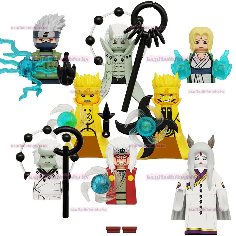 

KDL819 Cartoon Anime Uzumaki Hatake Kakashi Uchiha Obito Tsunade Jiraiya Mini Bricks Building Block Figure Plastic Toy for Kids