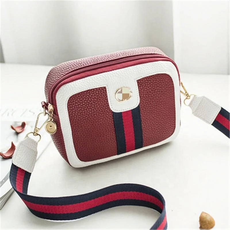 

Stripes Fashion Mini Square One-shoulder Handbags, Burgundy/light grey/blue/black/brown/pink