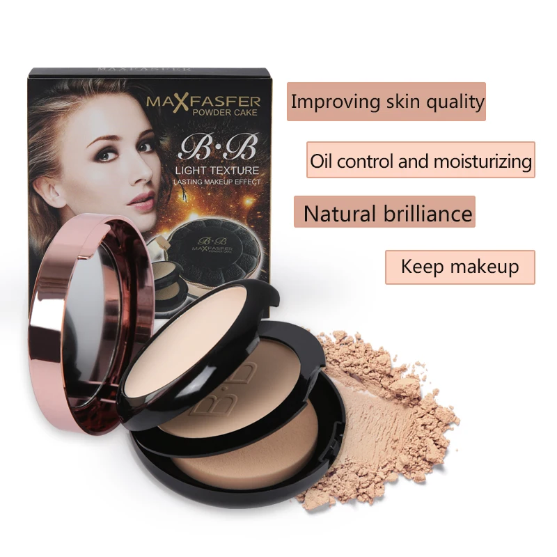 

The spot powder set smooth foundation double powder contour waterproof oil control