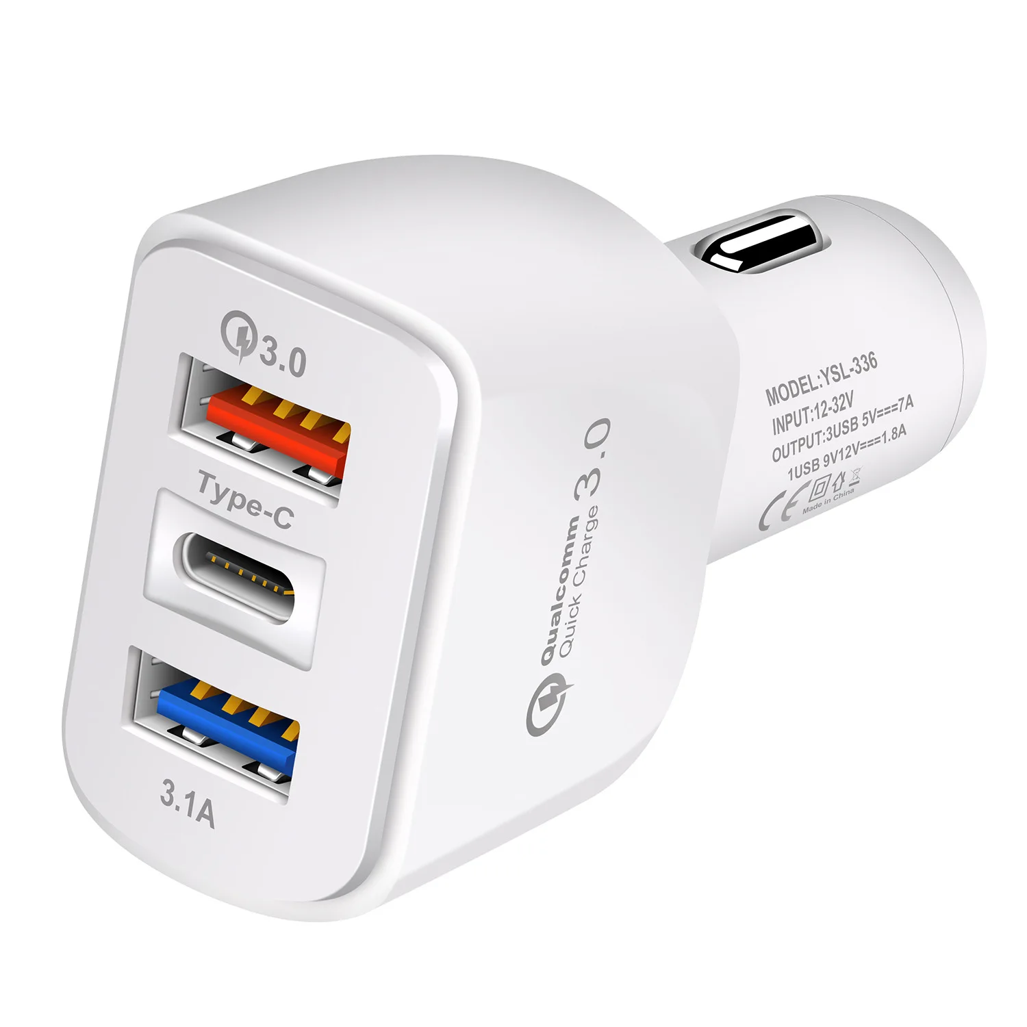 

high quality dual usb port type c car charger adapter qc 3.0 car adapter charger