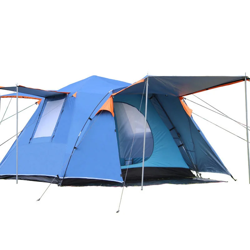 

2 Doors Big Space Square Top Double Layer 2-5 Person Outdoor Tents with 1 Lobby