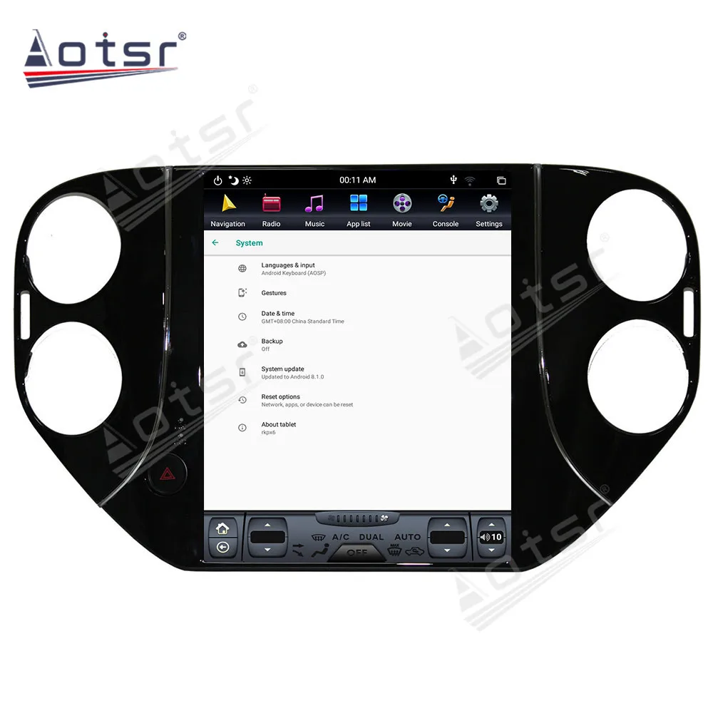 

Aotsr 64G Android 9 For VW Tiguan 2010-2016 Vertical Tesla Screen Car GPS Navigation Auto Radio Stereo Head Unit