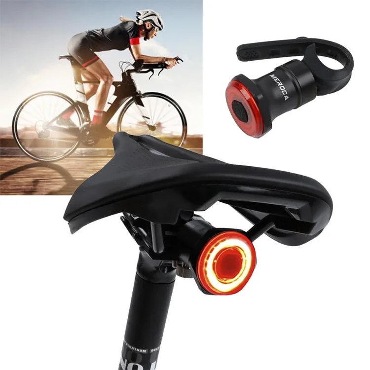 
MEROCA Bike Rear Light Auto Start/Stop Brake Sensing IPx6 Waterproof LED Charging bicycle Tail Light  (62537628259)