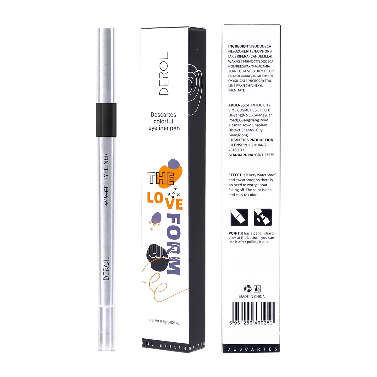 

Dropshipping OEM The private ordering Waterproof Eye Crayon Eyeliner Color Black Long Lasting Eyeliner