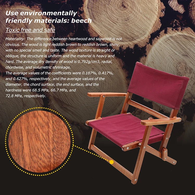 2020 Homful Foldable Outdoor Wooden Chair Folding Camping Wood Chair