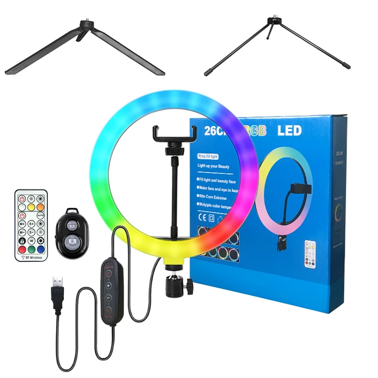 

aro de luz ring light 10 inch led Dimmable light ring led anillo de luz photography ringlight lamp for makeup, White black