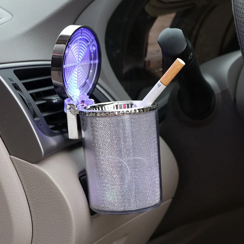 

Car Cigarette Ashtray For Cup Holder Car Air Vent Cigarette Ashtray with LED Light Color Changing and Cover for Cars