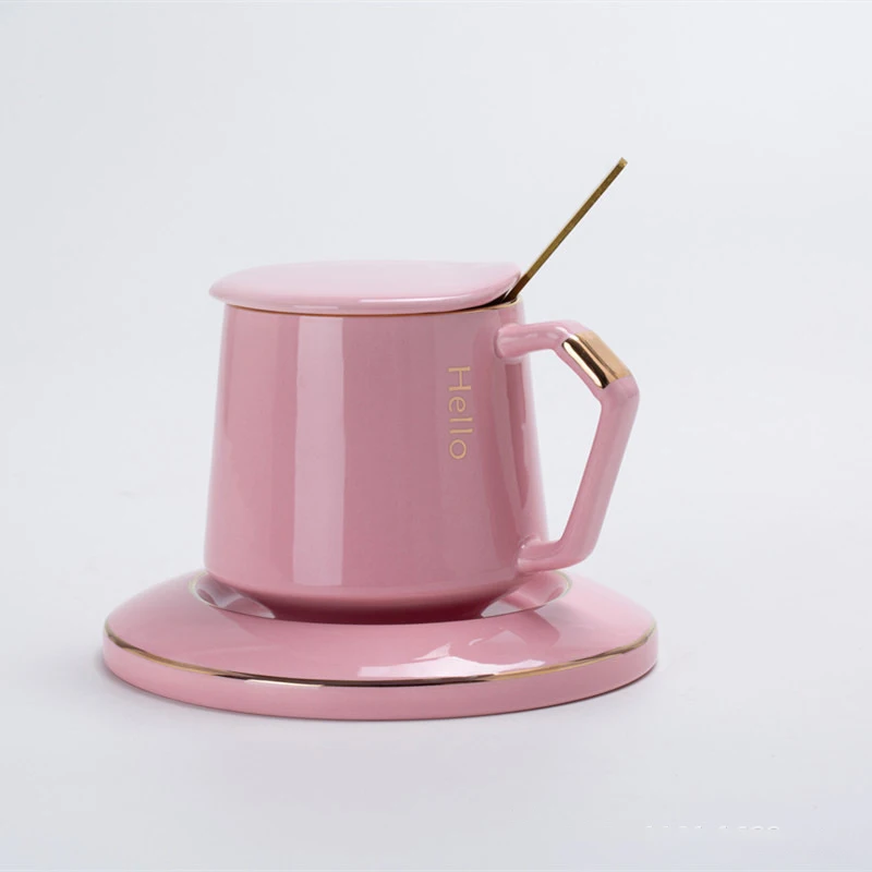 

2021 wine cup with cover insulation powder painting wine double cup coffee cup porcelain milk mug with exquisite gift box, Custom color