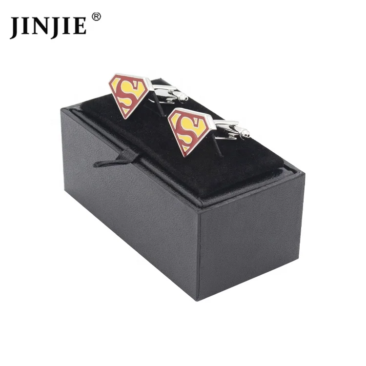 

Fantastic Cheap PU Leather Black Square Plastic Cufflink or Tie Clip Packing Box, Black color cufflinks box