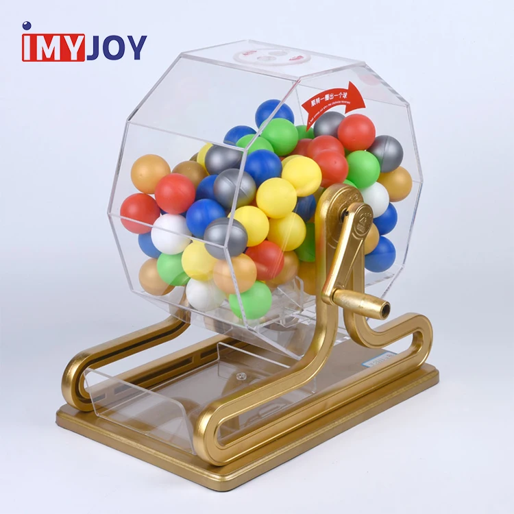 

Good quality acrylic lottery box ktv lottery turntable shake number lucky draw number machine, Gold