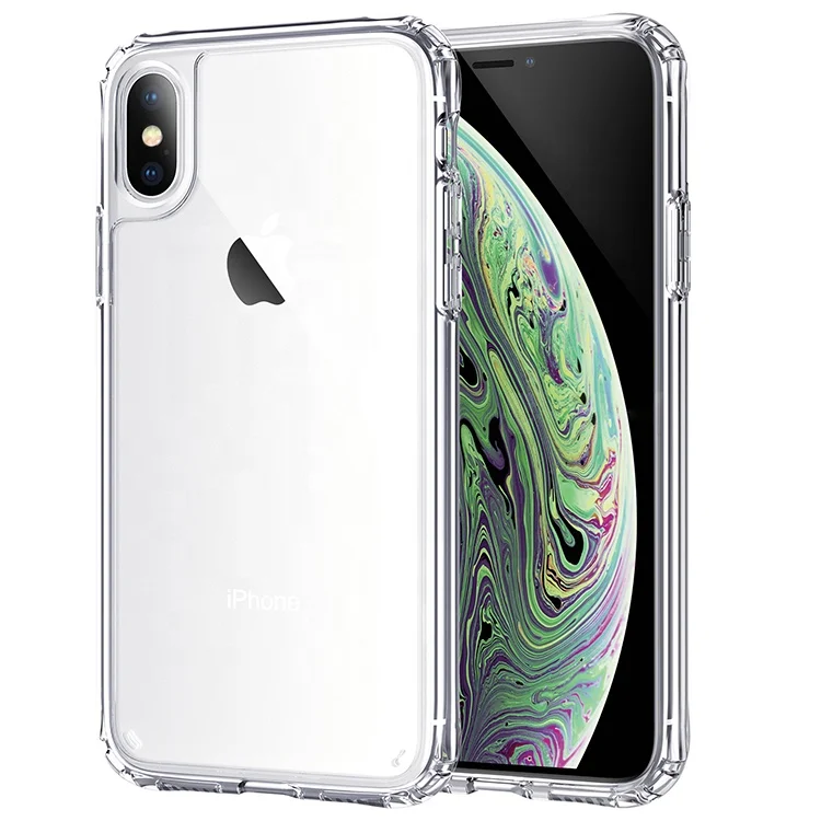 

Protective Hard Shockproof Clear Transparent TPU Acrylic Mobile Phone Case for iPhone xs max, Multi-color, can be customized