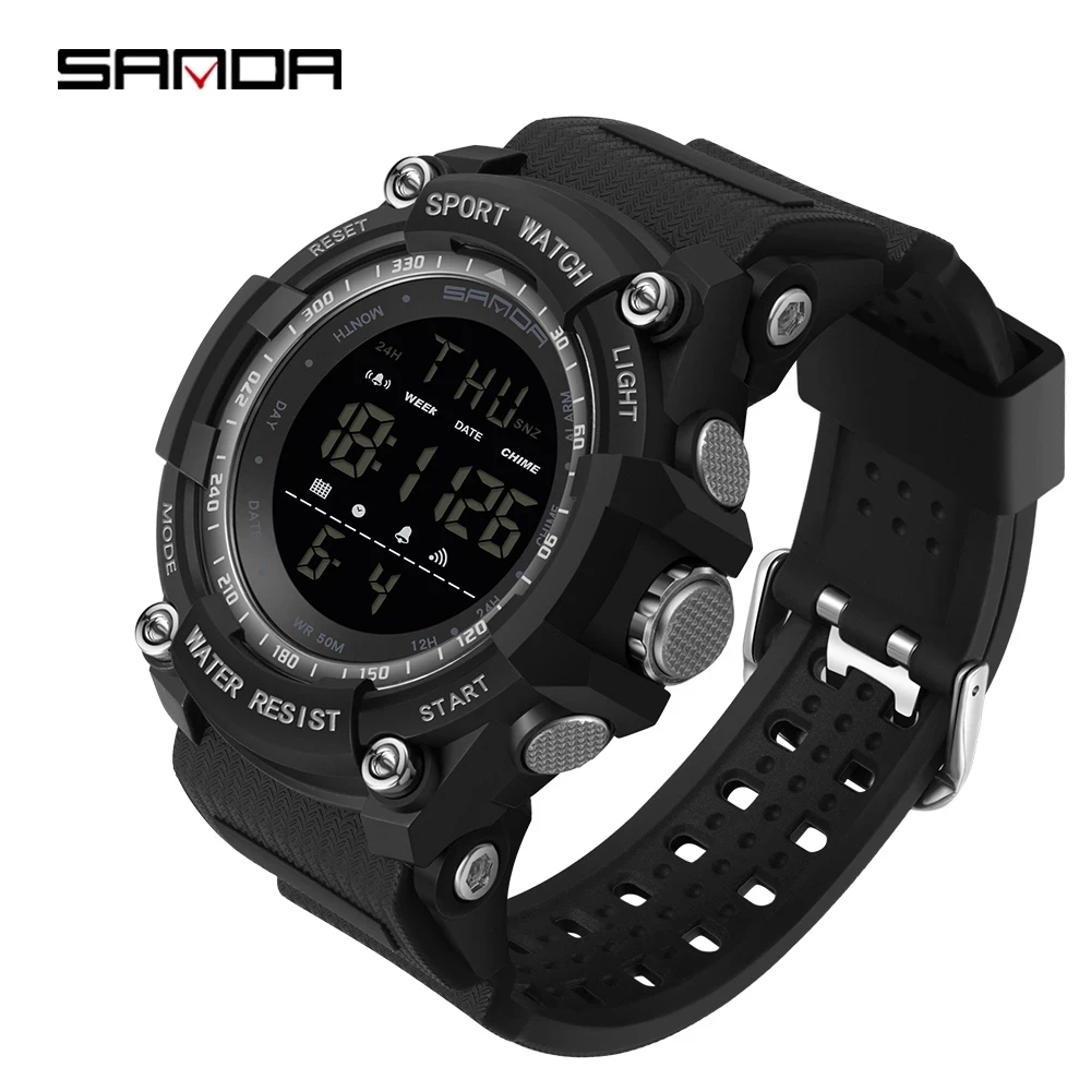 

Sanda 2016 Trendy Man's LED Watch Functional Waterproof Chrono Sports Watches Men Wrist Digital