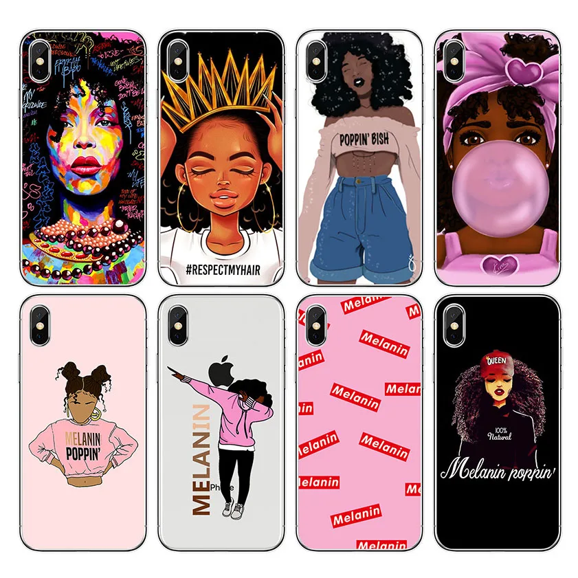 

For Phone 12 Pro Max Case Custom OEM Cover Hand Drawn Black Girl Cell Mobile Silicone Phone Case 12pro 6 7 8 6p 7p 8p Cases, Custom any color