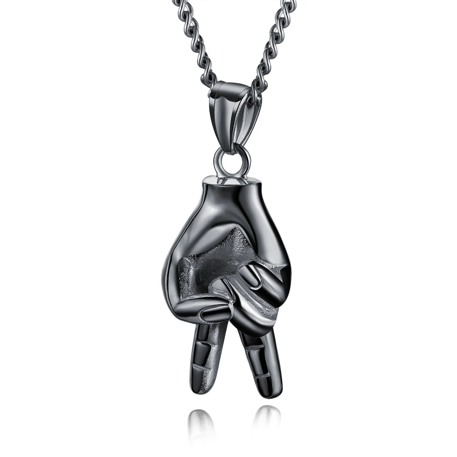 

Gorgeous 2019 Hot Sale Stainless Steel Link Chain Necklace Vintage 3 Plating I Love You Pendant Retro Necklace Unisex