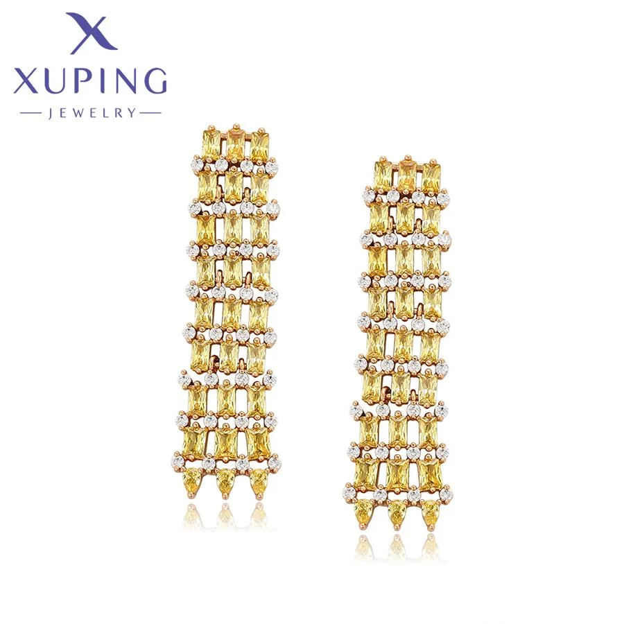 

X000763172 XUPING Jewelry Charming 18K Gold Plated Copper Jewelry Bridal Lady Crystal Jewelry Earrings Women Luxury