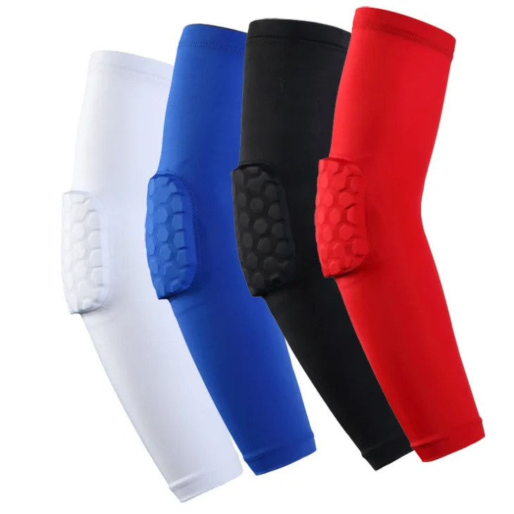 

Honeycomb Elbow Pads Crashproof Arm Sleeves Support Elbow Brace for Basketball Football Volleyball, Black,white