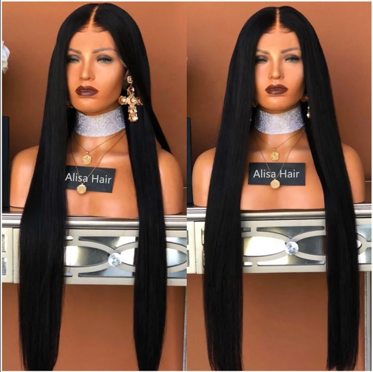 

Long Silky Straight Brazilian Human Hair Lace Front Wigs with Baby Hair