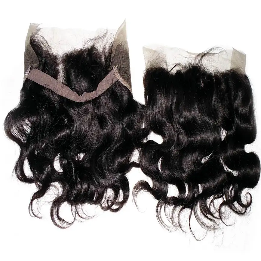 Preplucked melt into skin 100% Indian temple raw Human Hair Natural Color 360 Body Wave HD Lace Frontal