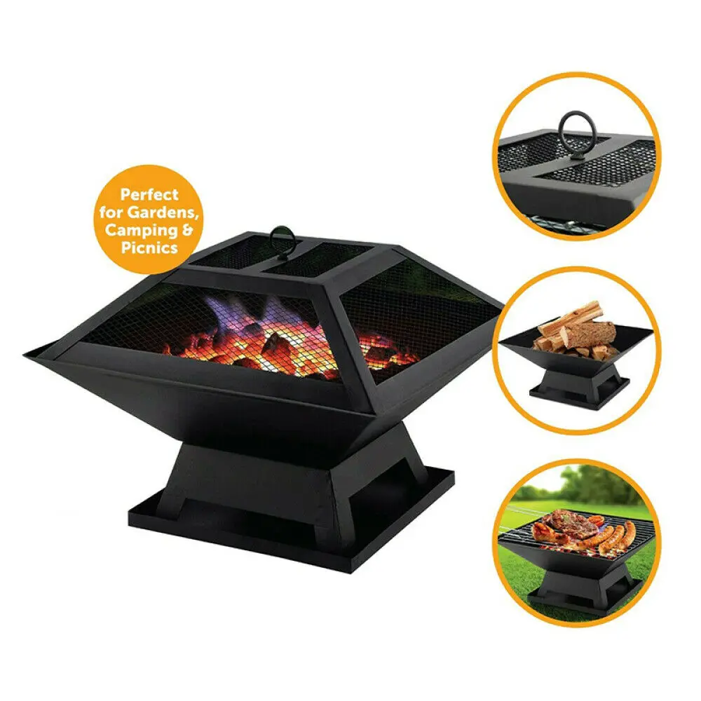 

Wholesale Price Outdoor Square Fire Pit Barbeque Charcoal Grill fire pit