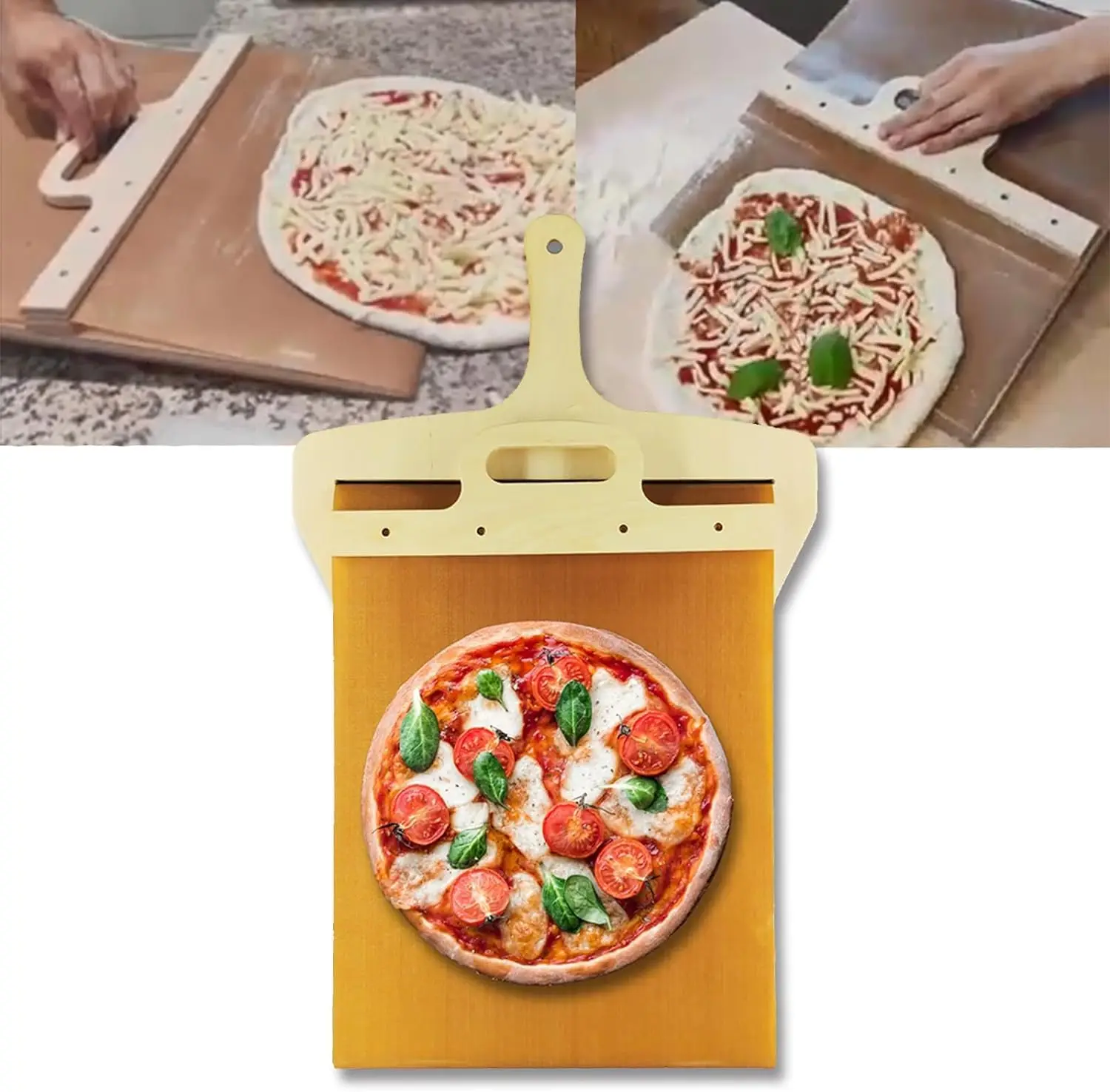 

Non-stick That Transfers Pizza Perfectly Shovel with Handle Sliding Magic Sliding Pizza Peel Shove