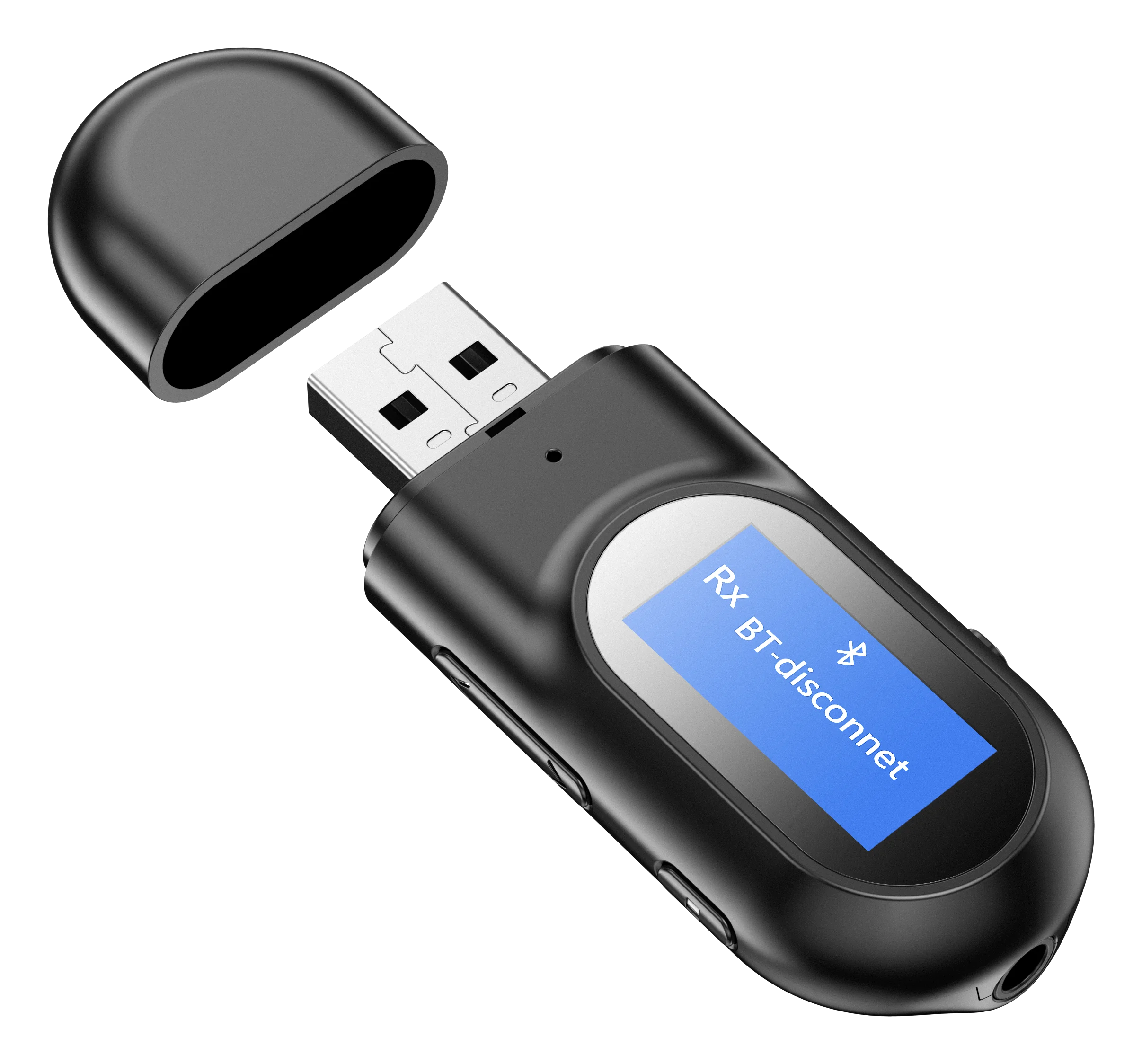 

Dropshipping Wireless Transmitter Receiver 2-IN-1 USB Audio Adapter for PC/Laptop/Car/TV with screen, Black