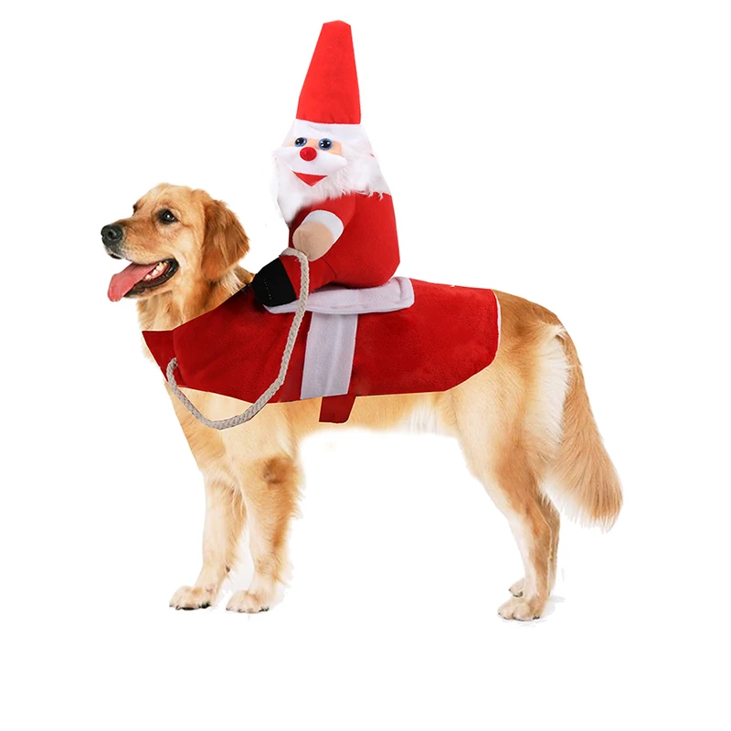 

2021 Hot selling luxury pet dog clothes Christmas custom holiday Santa Claus cat costume