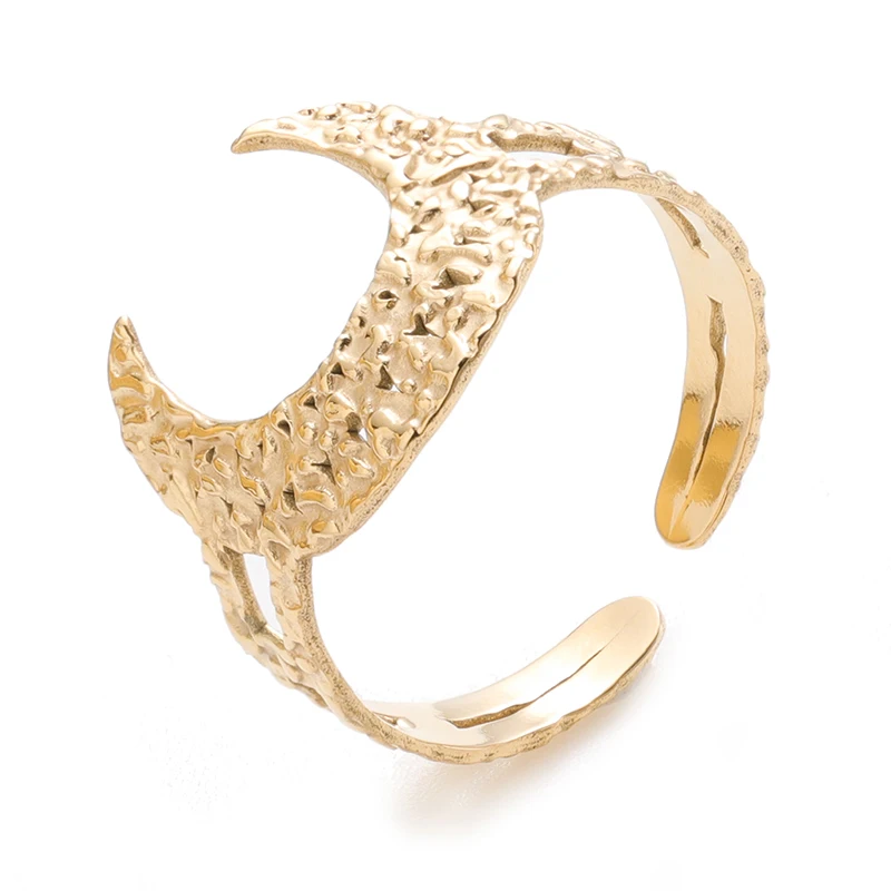 

Ebay hot sale fashion stainless steel gold women half moon ring