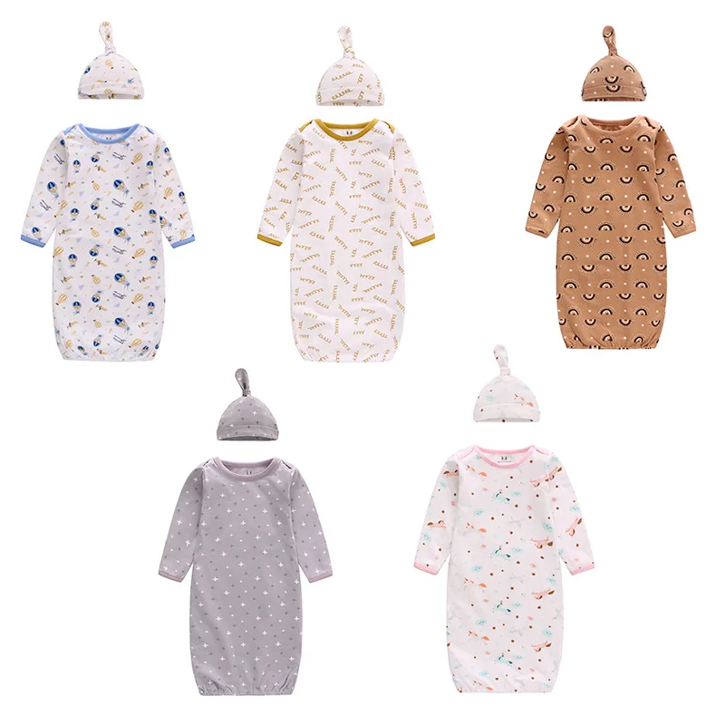 

Various cute printing designs sleep sack suits knotted gowns sleeping bag baby 100% cotton sleeping bag for baby, Picture shown