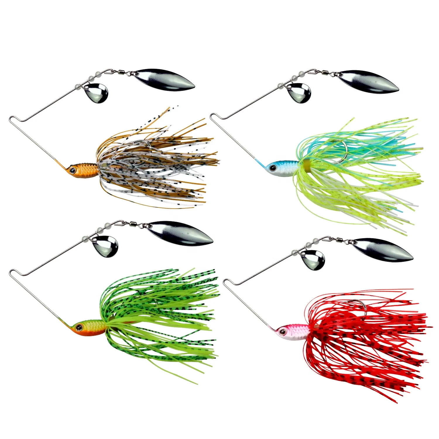 

Thkfish 1 piece Fishing Spinnerbait 14g Metal Spinner Fishing Lure Spoon Sequins Buzzbait Spinnerbait Leurre For Fishing, 4 colours