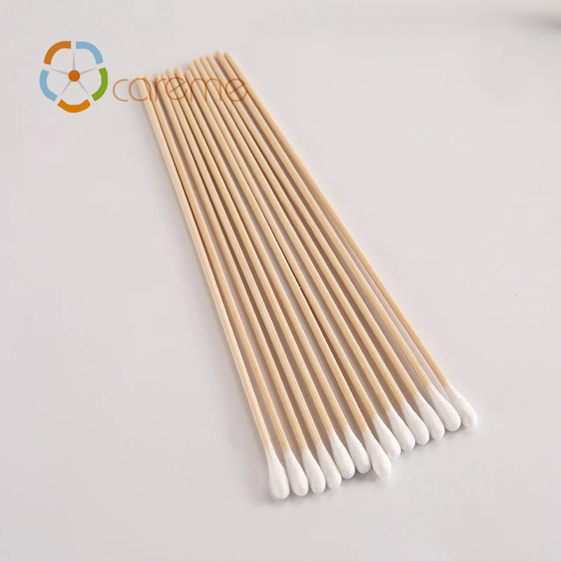 Individual Pack Sterile Wooden Stick Cotton Viscose Rayon Tips Swab For 