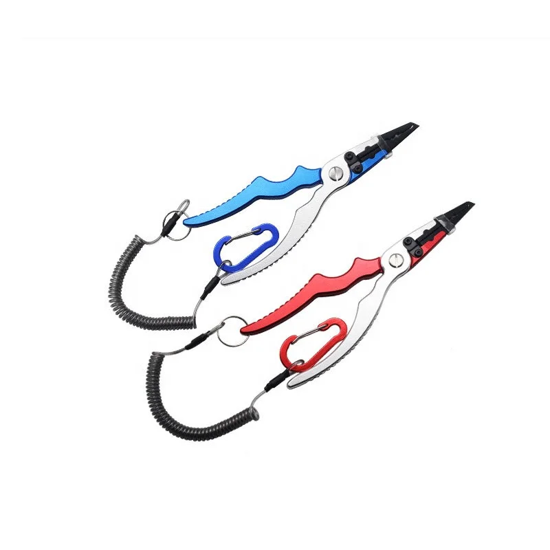 

Wholesale fishing gear space aluminum hook pliers big fish scissors clip fish pliers, 2 colors