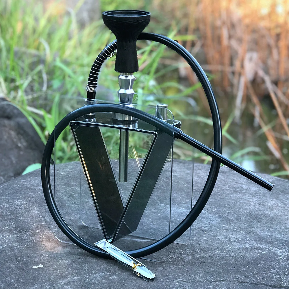 

Inverted Triangle Acrylic Plastic Hookahs Sets Shisha Nagile Sheesha Hookah In Stock, Black green